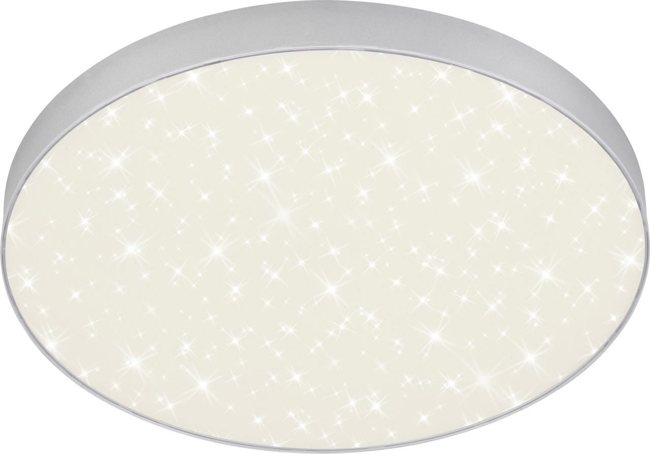 Briloner LED Deckenleuchte Flame Star silber Ø 38,7 cm mit Sternenhimmel von Briloner