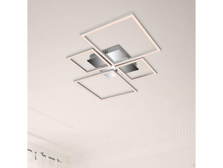 Briloner LED Deckenlampe Frame, dimmbar, alu / grau / zink, für Wohn- / Esszimmer, Metall, Modern, LED Deckenleuchte von Briloner