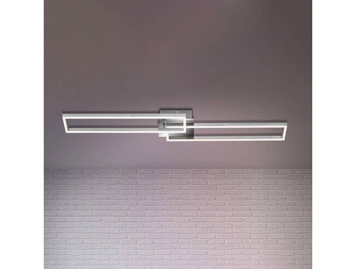 Briloner LED Deckenlampe Frame, dimmbar, alu / grau / zink, für Wohn- / Esszimmer, Metall, Modern, LED Deckenleuchte von Briloner