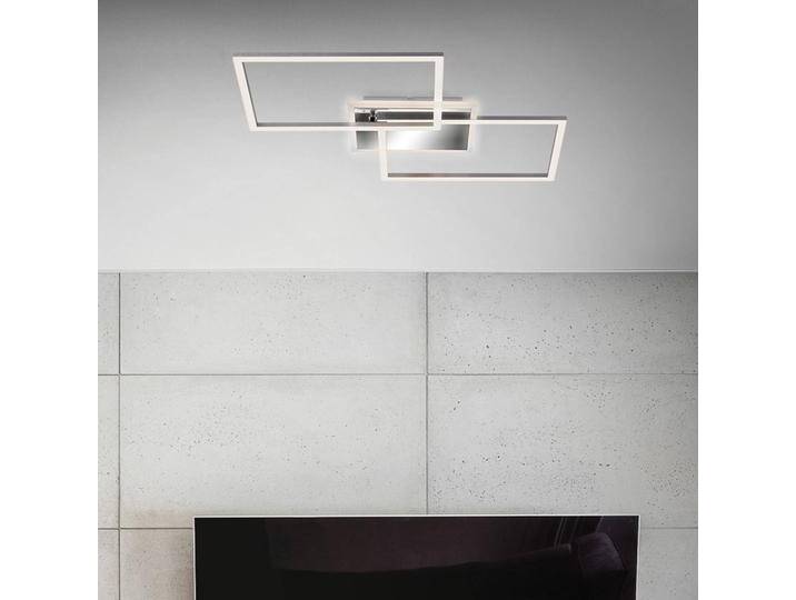 Briloner LED Deckenlampe Frame, dimmbar, alu / grau / zink, für Wohn- / Esszimmer, Metall, Modern, LED Deckenleuchte von Briloner