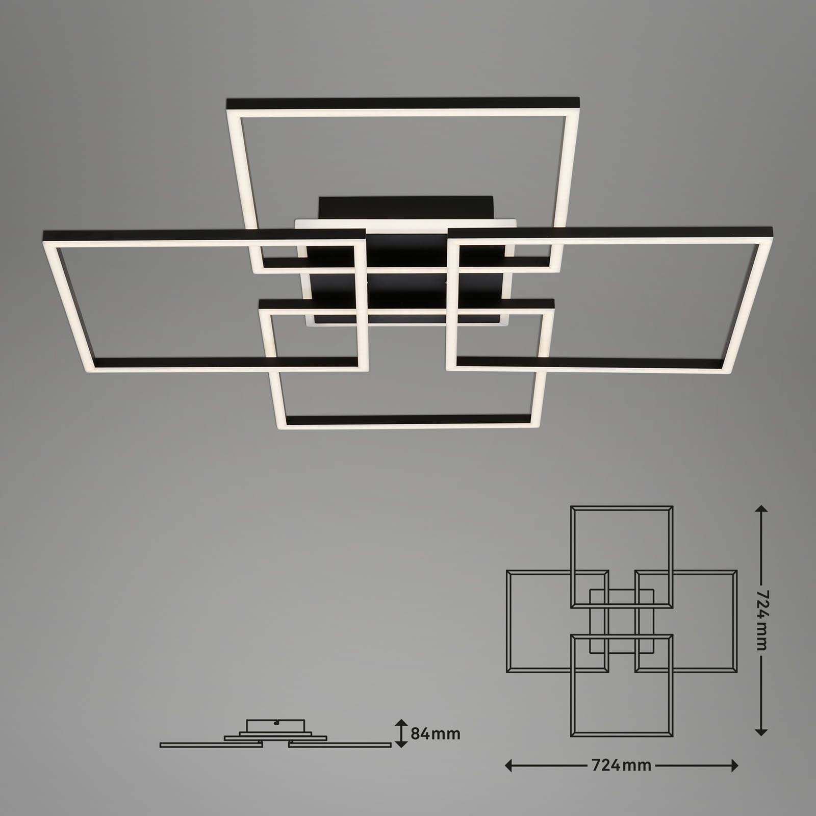 LED-Deckenleuchte Frame S, 72,4x72,4 cm, schwarz von Briloner