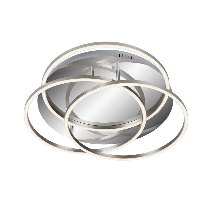 Briloner LED-Deckenleuchte 'Frame' chromfarben/aluminiumfarben 4800 lm, Ø 52,5 cm von Briloner