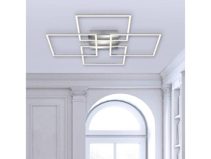 Briloner LED Deckenlampe Frames, dimmbar, alu / grau / zink, für Wohn- / Esszimmer, Metall, Modern, LED Deckenleuchte von Briloner