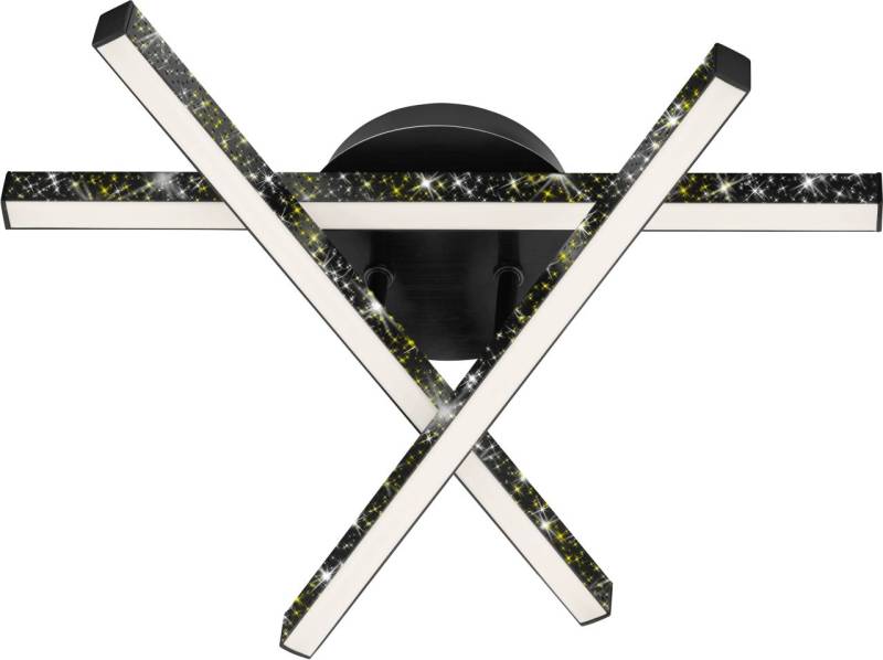 Briloner LED Deckenleuchte Rey 40 cm, schwarz, Glitzereffekt von Briloner
