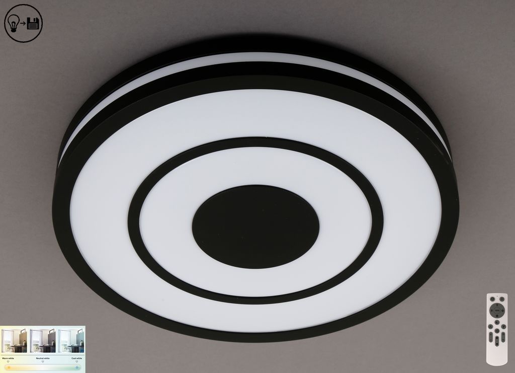 Briloner LED Deckenleuchte Ripple schwarz/weiß inkl. Fernbedienung von Briloner