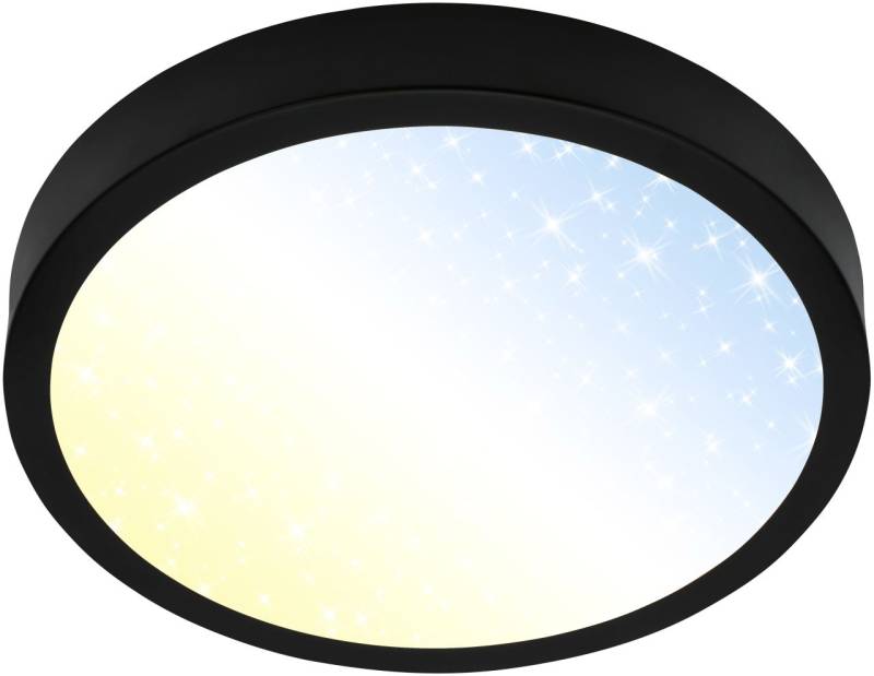 Briloner LED Deckenleuchte Runa Ø 28 cm schwarz Sternencover CCT von Briloner