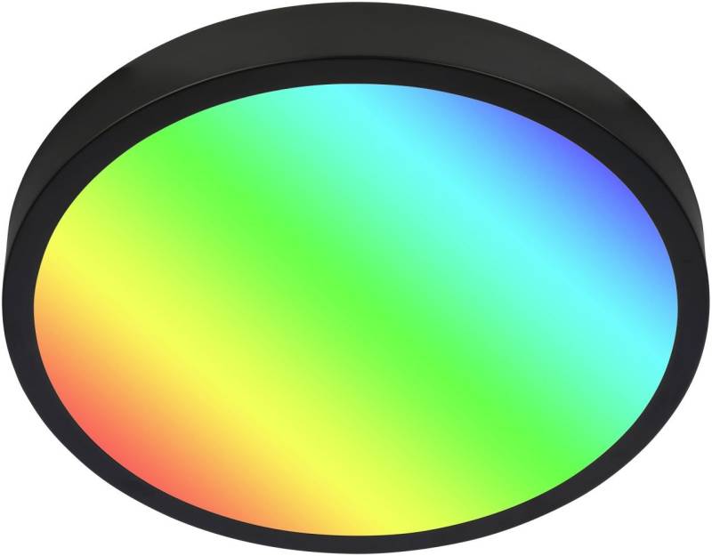 Briloner LED Deckenleuchte Runa Ø 38 cm, Metallrahmen schwarz, RGBW von Briloner