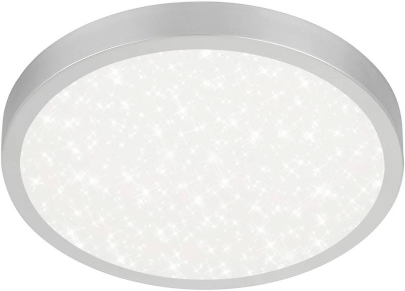 Briloner LED Deckenleuchte Runa Ø 38 cm, Metallrahmen silber, Sternencover von Briloner