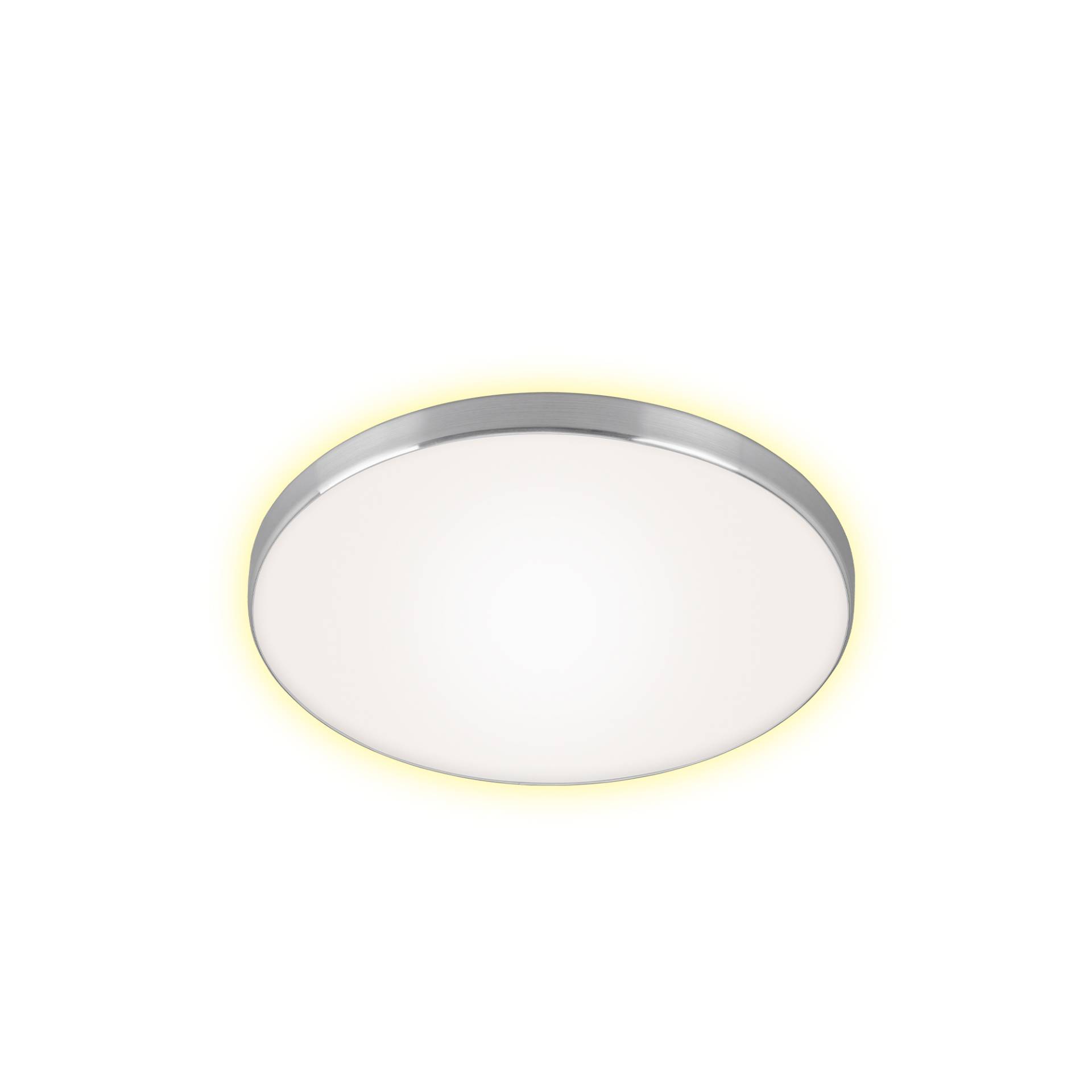 Briloner LED-Deckenleuchte alu/weiß 1850 lm Backlighteffekt Ø 35,5 x 6,5 cm von Briloner