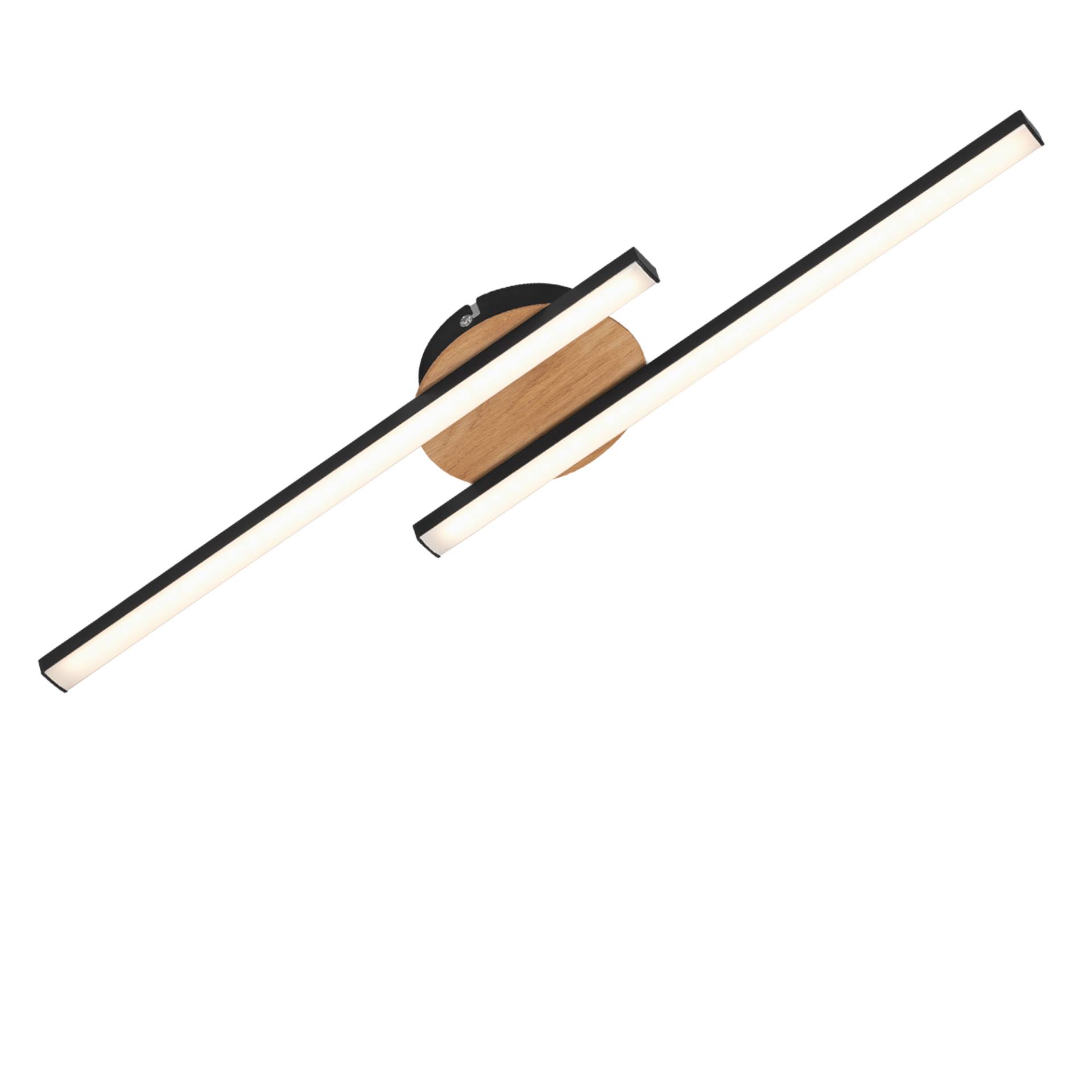 Briloner LED-Deckenleuchte holzfarben/schwarz 1200 lm 56 x 12 x 3,7 cm, 2-flammig Briloner LED-Deckenleuchte holzfarben/schwarz 1200 lm 56 x 12 x 3,7 cm, 2-flammig von Briloner