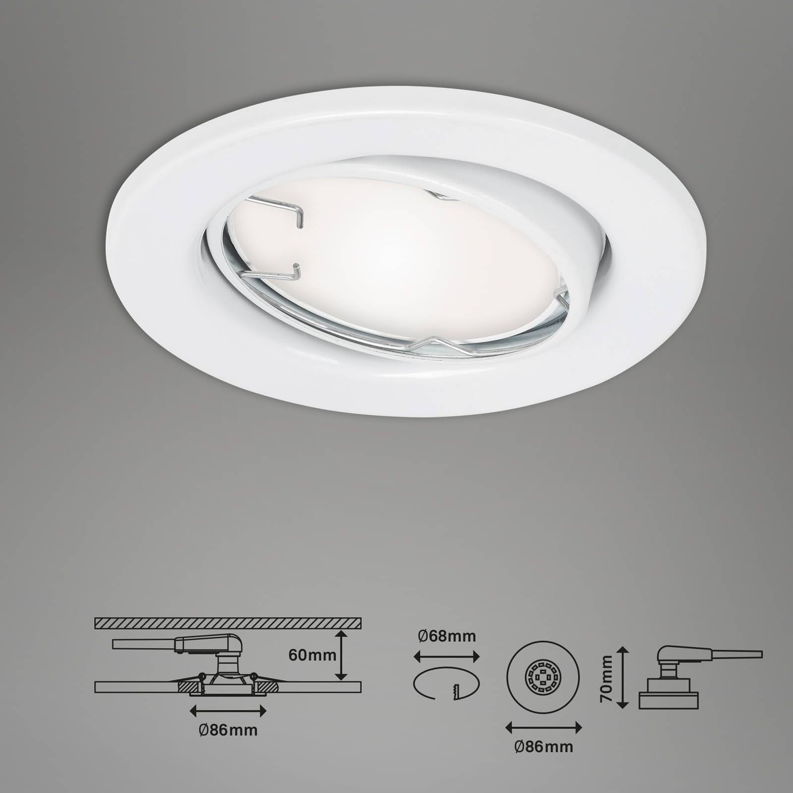 LED-Einbauleuchte Fit Move S, CCT RGB 3er, weiß von Briloner