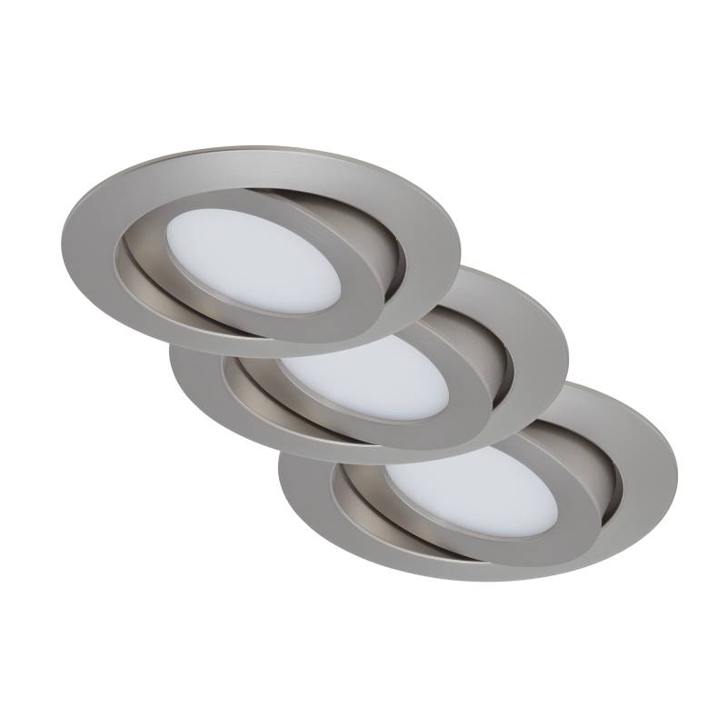 Briloner LED-Einbauleuchte 'Flat' matt-nickel 6 W, 3er-Set von Briloner