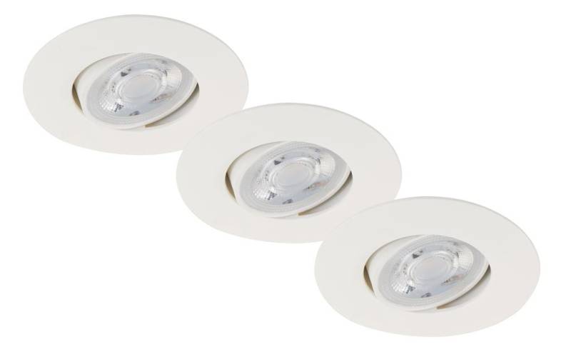 Briloner 3er Set LED Einbauleuchte Nava Move weiß Ø 9 cm warmweiß von Briloner