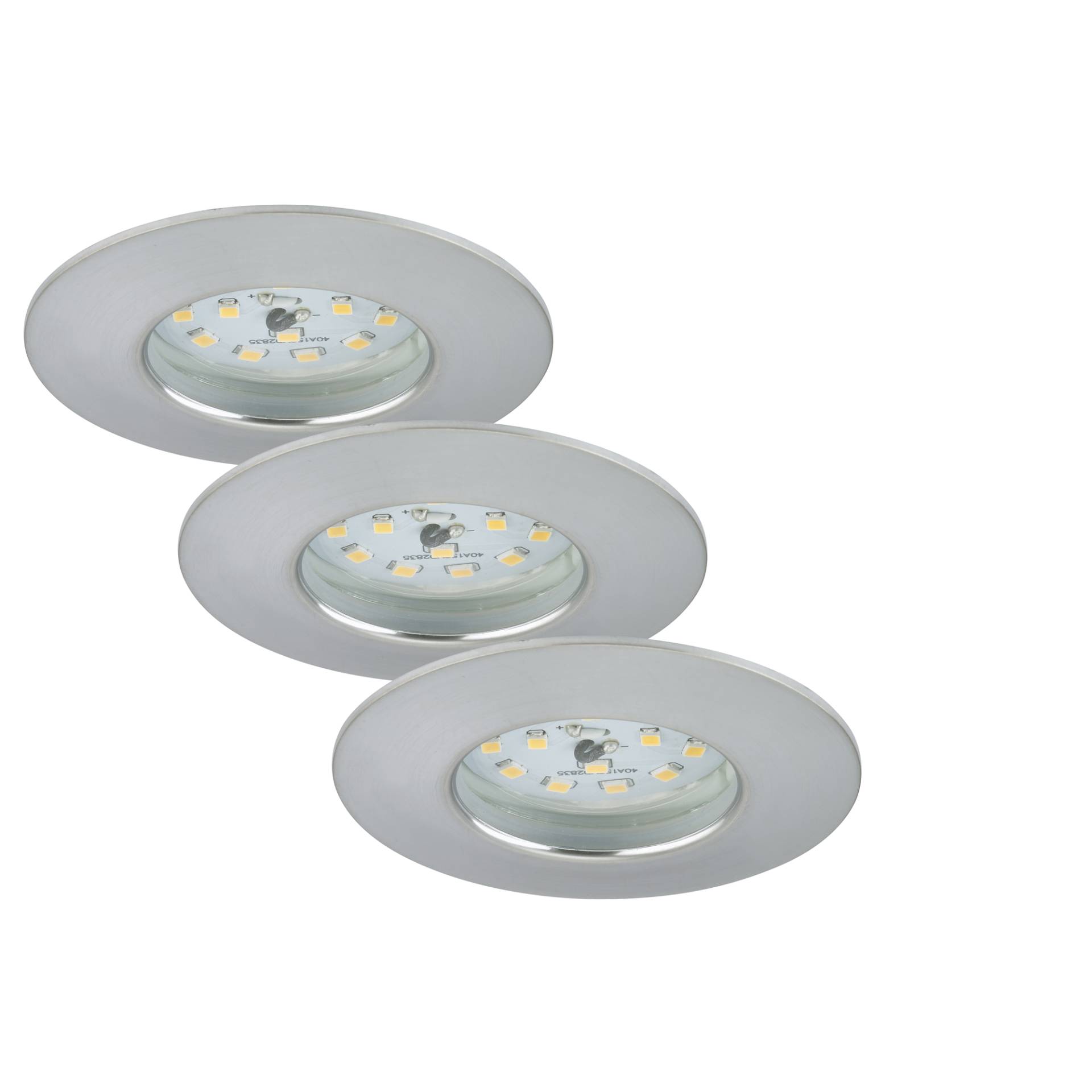 Briloner LED-Einbauleuchte alu 5 W schwenkbar, 3er-Set von Briloner