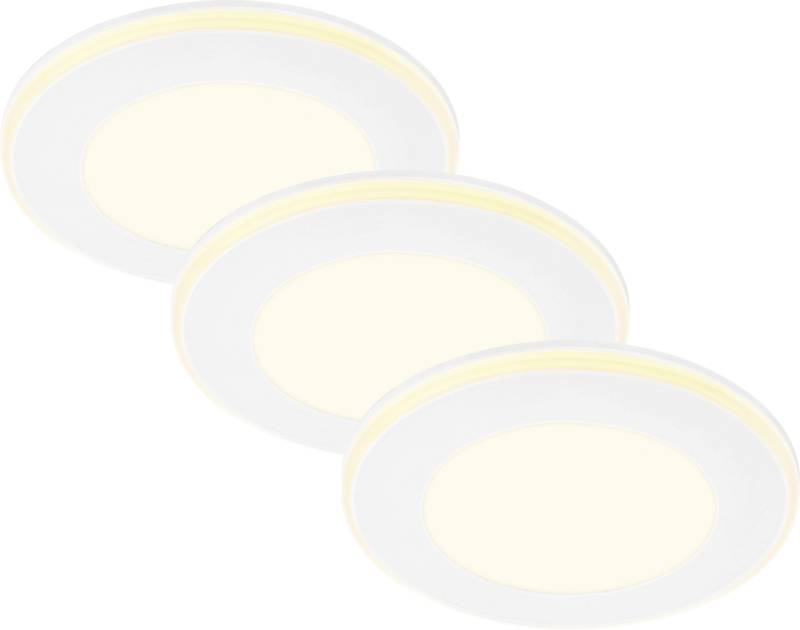 Briloner LED-Einbauleuchten 3er Set Mini 4,9W,425lm  weiß Nachtlichtring von Briloner