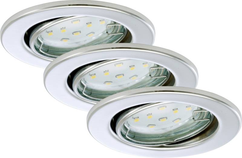 Briloner LED-Einbauleuchten GU10 Set 3 flg 3 x 3W, 250lm chrom von Briloner
