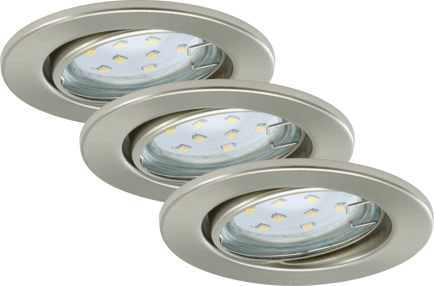 Briloner LED-Einbauleuchten GU10 Set 3 flg 3 x 3W, 250lm nickel-matt von Briloner