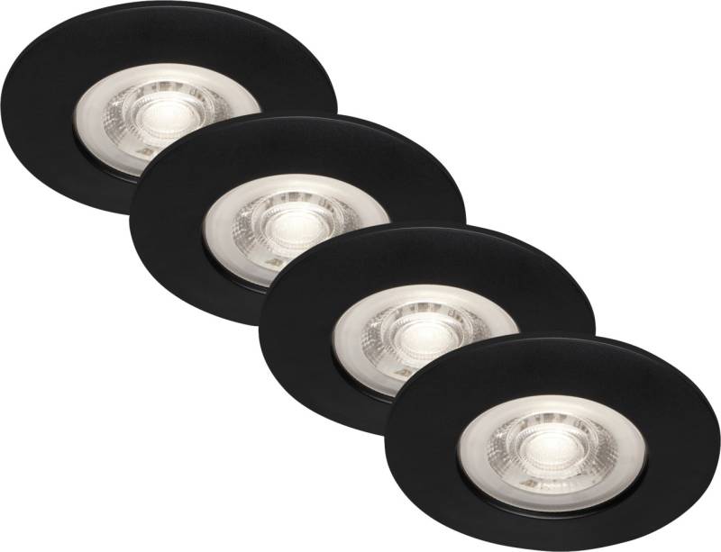 Briloner LED-Einbauleuchten Kulana 4er Set Mini 4,9W 480lm schwarz-matt von Briloner