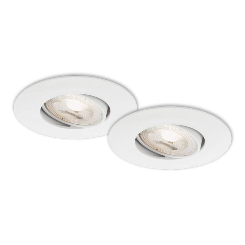 Briloner LED-Einbauleuchten Kulana Weiß Ø 9 cm 2er-Set von Briloner