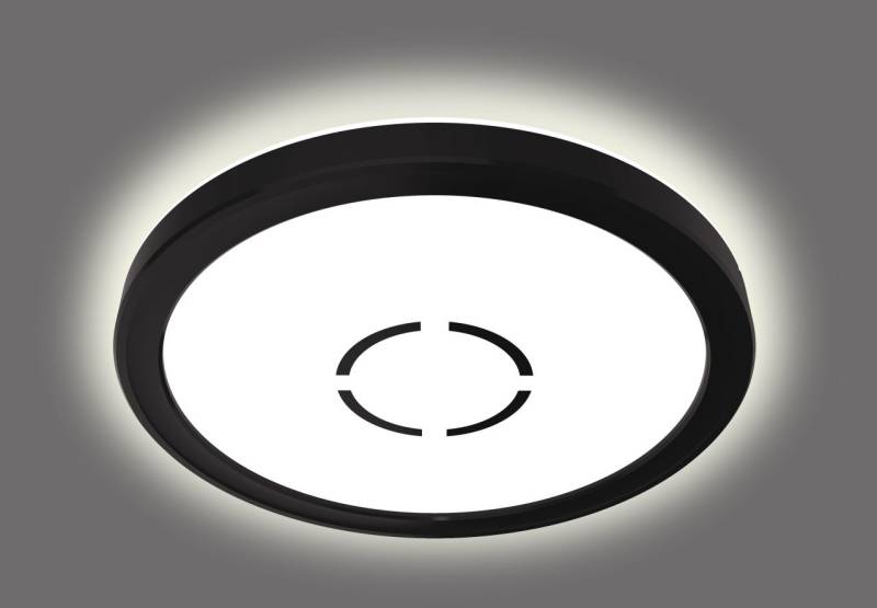 Briloner Slim LED Panel Free schwarz Ø 19 cm mit Backlight-Effekt von Briloner