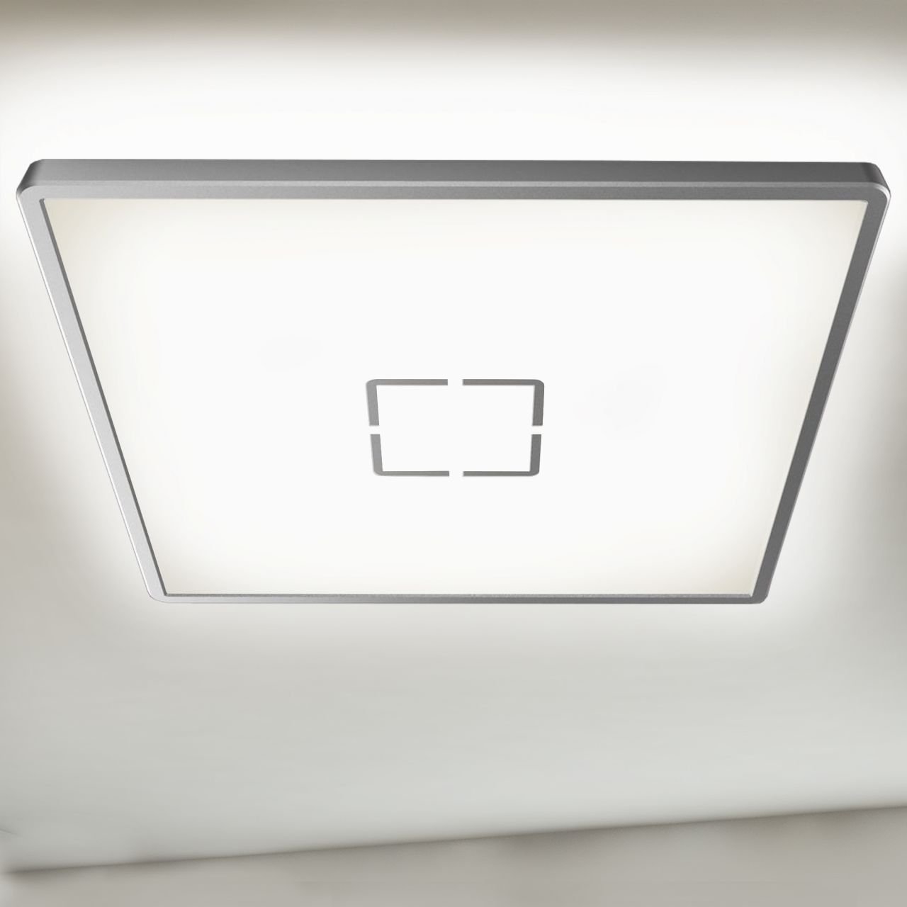 Briloner Slim LED Panel Free silber 42 x 42 cm mit Backlight-Effekt von Briloner