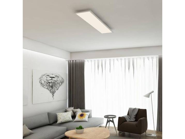 Briloner LED-Panel Piatto, Sensor, 119,5 x 29,5 cm Piatto, weiß / opal, für Flurbereich, Metall, Modern, Deckenlampe mit Sensor von Briloner