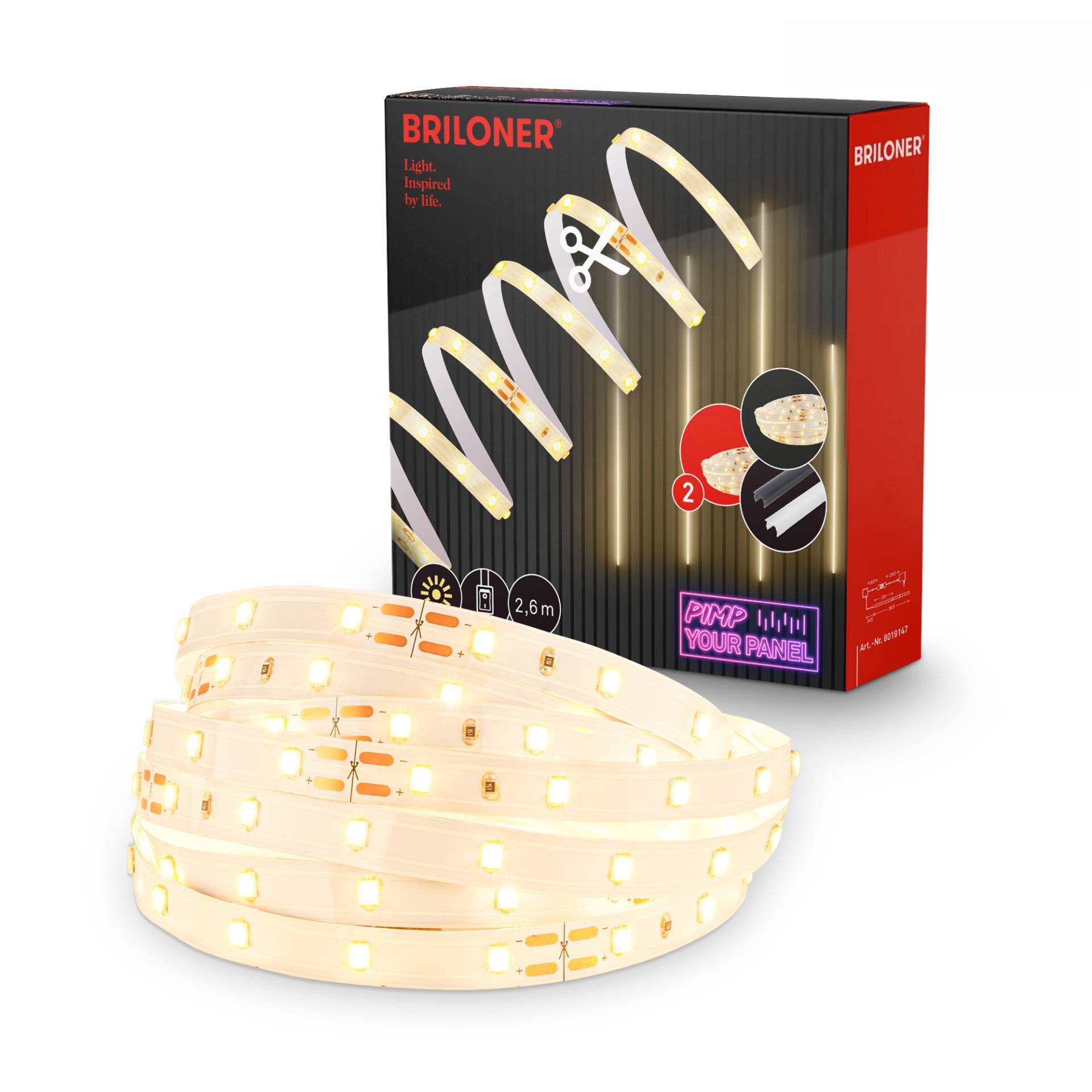 Briloner LED Stripe Ergänzungs-Set 'Pimp your Panel' on/off 500 lm 3000 K 2,6 m 230V geeignet für Akustikpaneele Briloner LED Stripe Ergänzungs-Set 'Pimp your Panel' on/off 500 lm 3000 K 2,6 m 230V geeignet für Akustikpaneele von Briloner