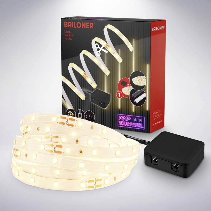 Briloner LED-Stripe Pimp your Panel Warmweiß, 2,6 m, 3000K 1300 lm Starterset von Briloner