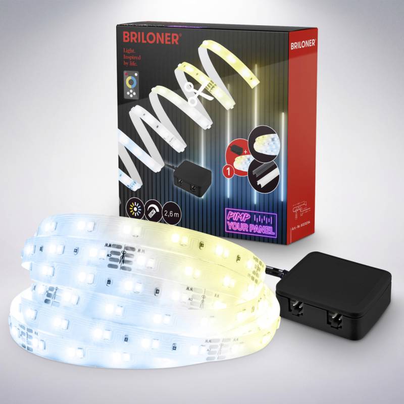 Briloner LED-Stripe Pimp your Panel Warmweiß bis Kaltweiß CCT, 2,6 m, 3000K 1300 lm Starterset von Briloner