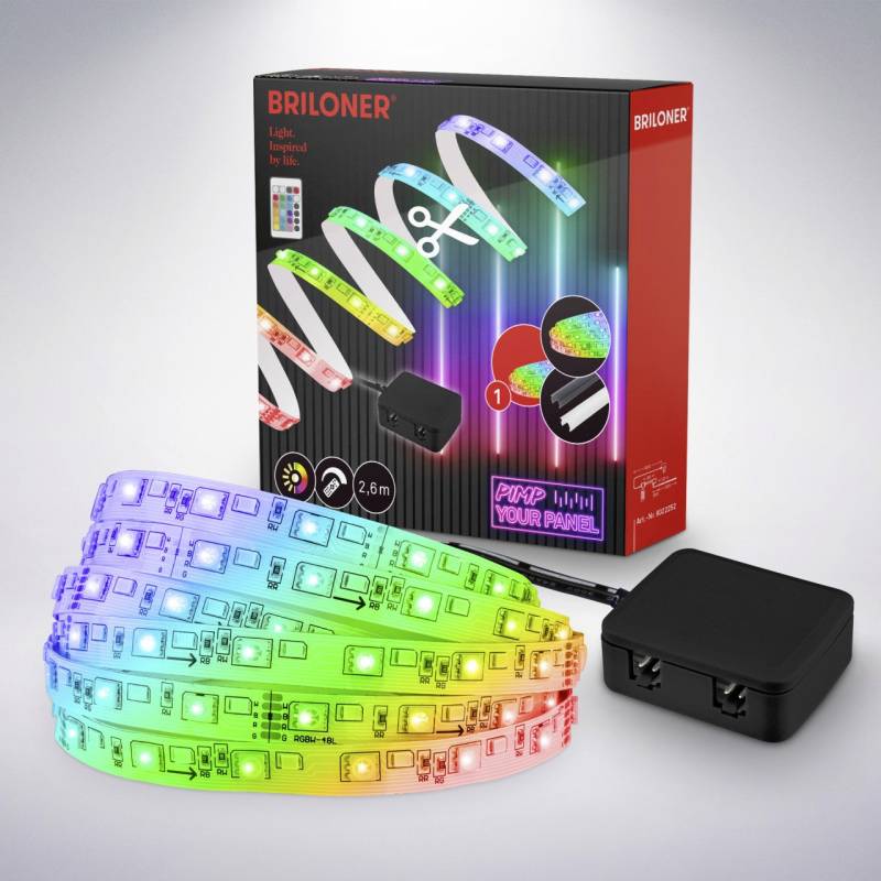 Briloner LED-Stripe Pimp your Panel bunt RGB, 2,6 m, 3000K 1300 lm Starterset von Briloner
