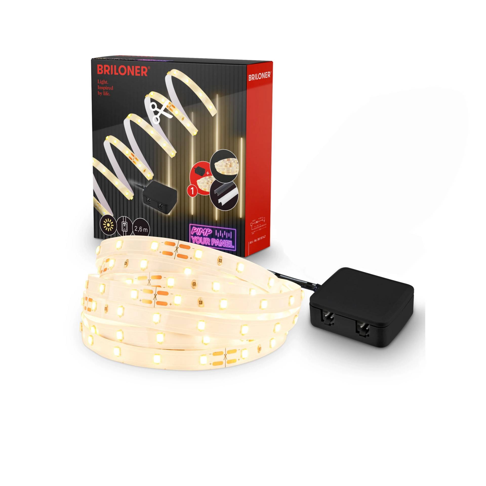 Briloner LED-Stripe-Set für Akustikpaneele 'Pimp your Panel' 500 lm, 2,6 m Briloner LED-Stripe-Set für Akustikpaneele 'Pimp your Panel' 500 lm, 2,6 m von Briloner