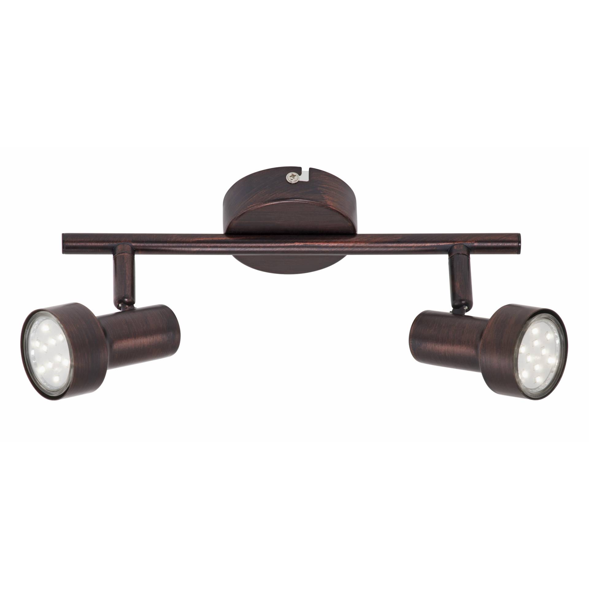 Briloner LED-Wohnraumstrahler 'Rost' 2-flammig 250 lm kupferfarben Briloner LED-Wohnraumstrahler 'Rost' 2-flammig 250 lm kupferfarben von Briloner