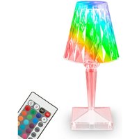 Battery RGB-LED table light, crystal optics, trans von Briloner
