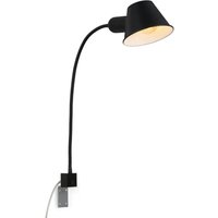Bettleuchte Leselampe Wandlampe flexibel 1xE27 10W schwarz Kippschalter Briloner von Briloner