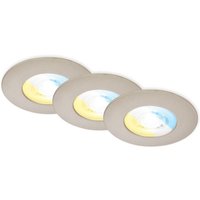 CTS LED recessed spots, set of 3, matt-nickel, 3xL von Briloner