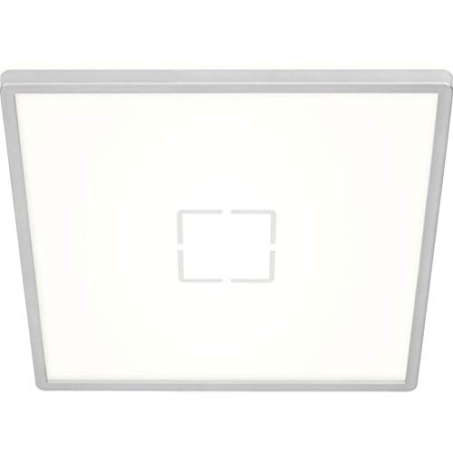 BRILONER Leuchten - LED Deckenleuchte, Deckenlampe mit Hintergrundbeleuchtungseffekt, 22 Watt, 3.000 Lumen, 4.000 Kelvin, Quadratisch, Weiß-Silber, 420x420x29mm (LxBxH) von BRILONER