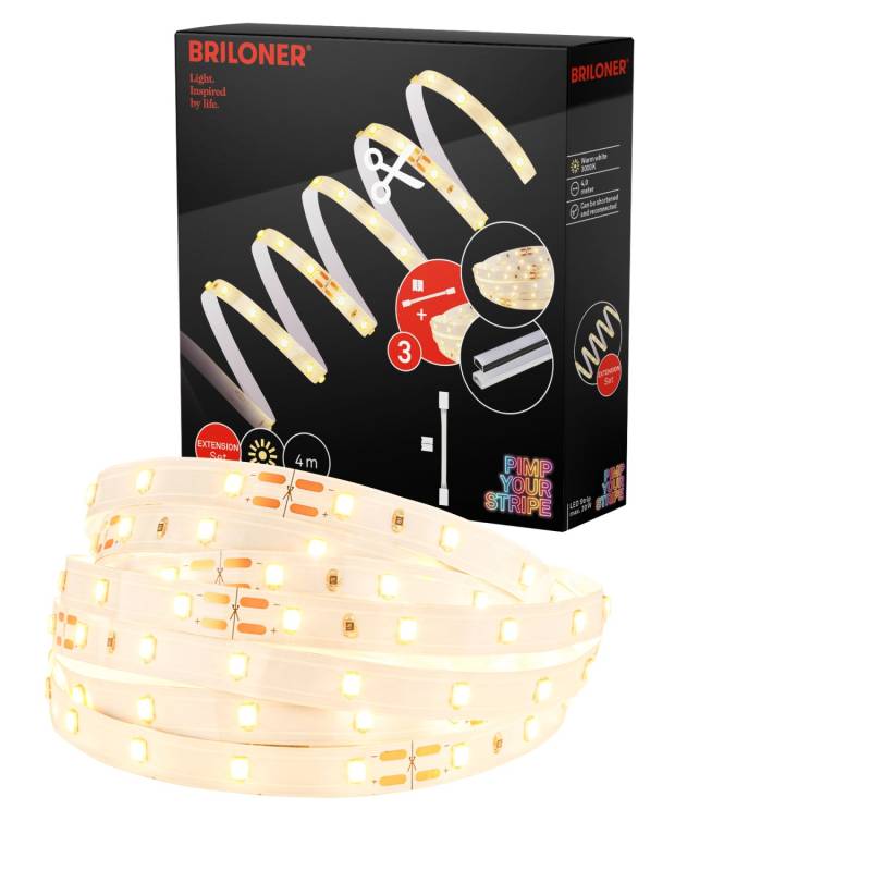 Briloner Pimp your Stripe LED-Band Erweiterungs-Set Warmweiß 4 m von Briloner