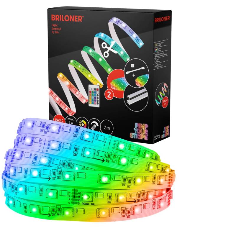 Briloner Pimp your Stripe LED-Band Starter-Set RGB/W Fernbedienung 2 m von Briloner