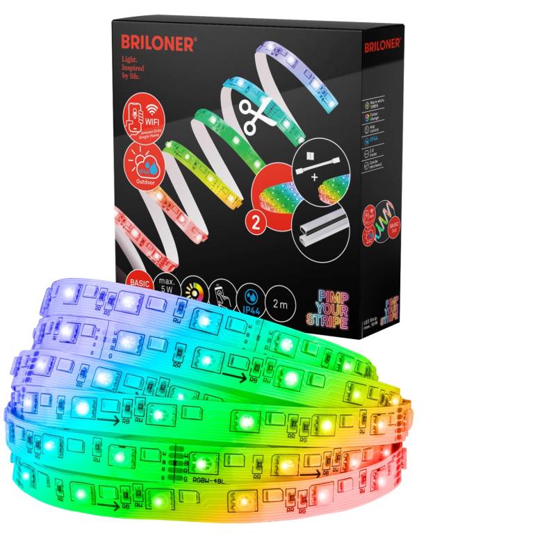 Briloner Pimp your Stripe LED-Band Starter-Set Smart RGB/W-Funktion IP44 2 m Briloner Pimp your Stripe LED-Band Starter-Set Smart RGB/W-Funktion IP44 2 m von Briloner