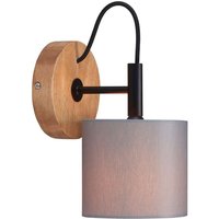 Wandleuchte Wandspot vintage 1xE14 25W Stoffschirm grau Holzbasis Briloner Wandleuchte Wandspot vintage 1xE14 25W Stoffschirm grau Holzbasis Briloner von Briloner