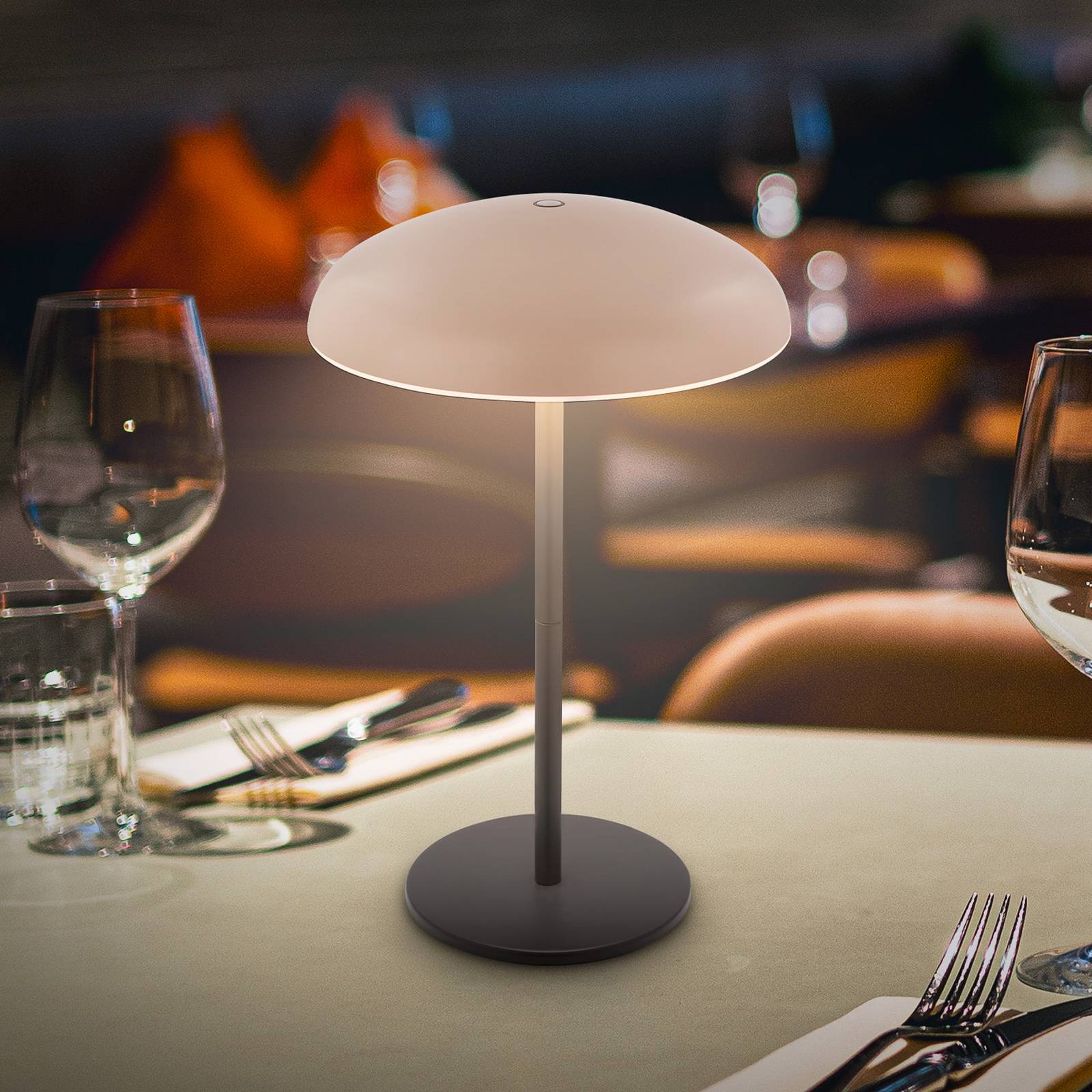 LED-Akku-Tischlampe Brilo unplugged Caxa, beige/anthrazit von Briloner