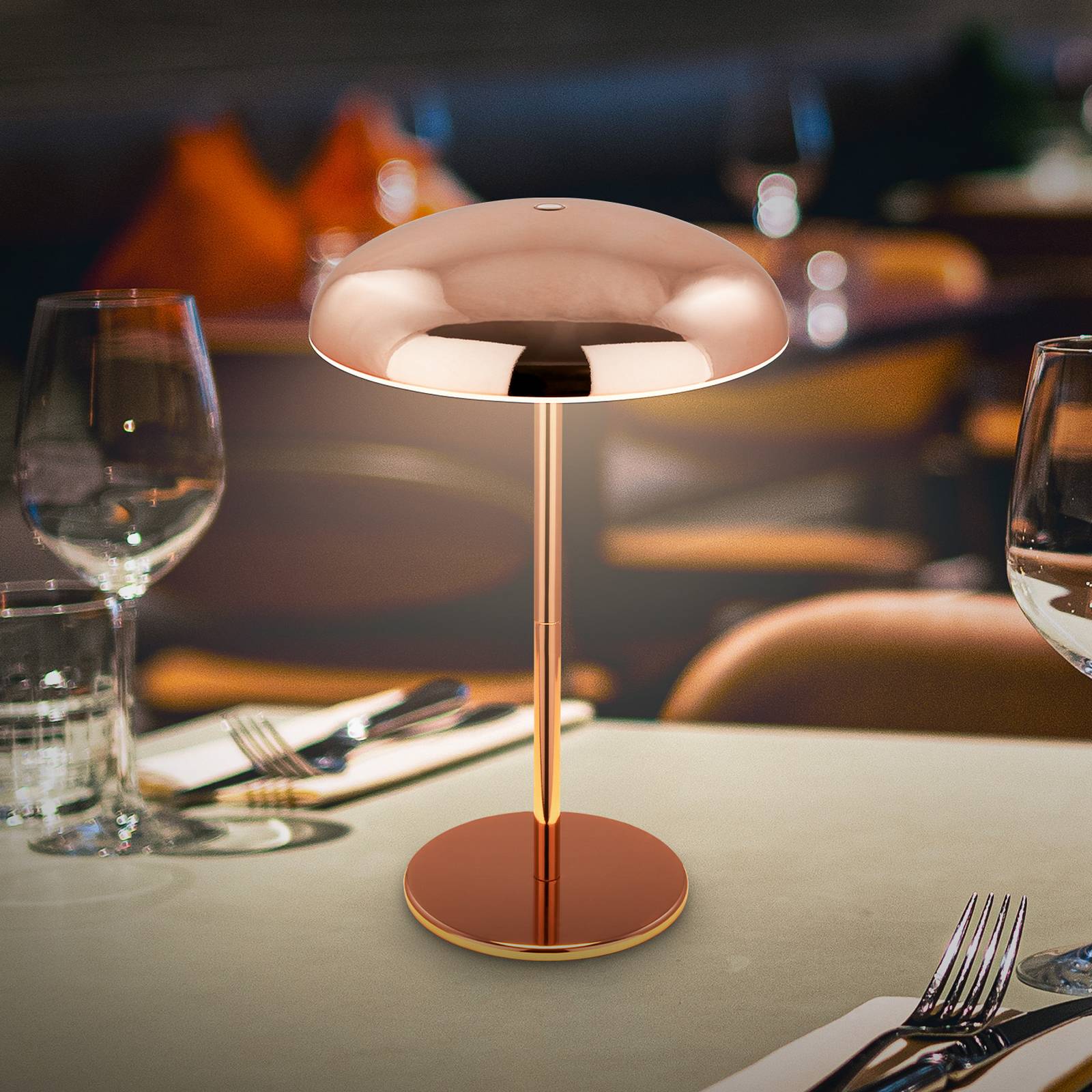 LED-Akku-Tischlampe Brilo unplugged Caxa, kupferfarben von Briloner