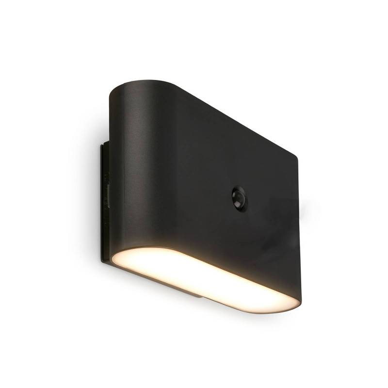 LED-Akku-Wandlampe Chat, schwarz, 16 cm, Kunststoff, Sensor von Briloner