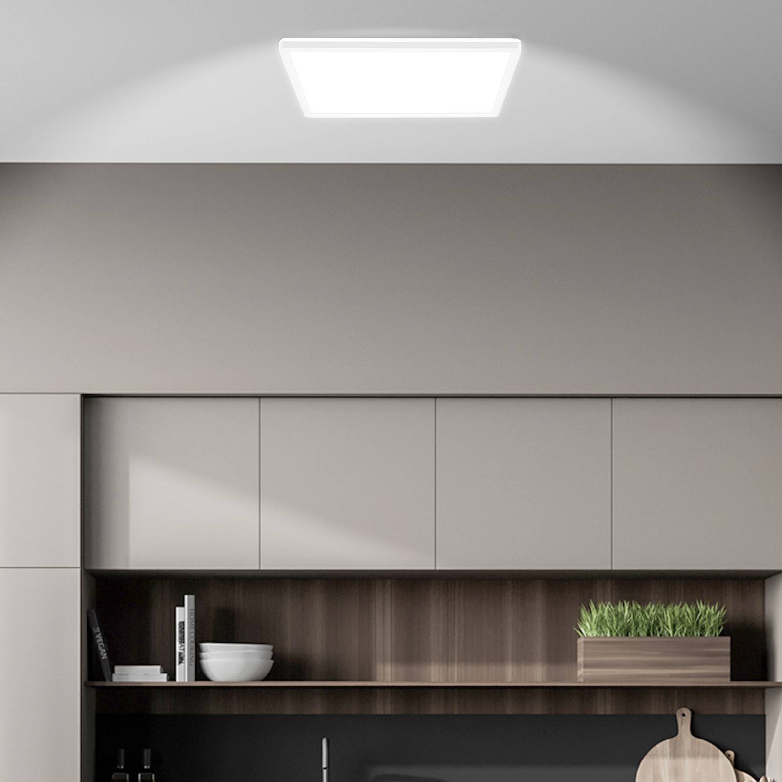 LED-Deckenlampe Tava A, CCT, 29 x 29 cm, weiß, Fernbedienung von Briloner