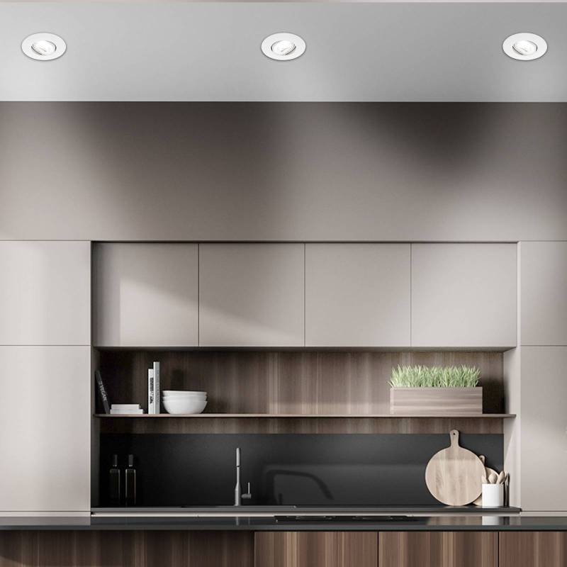 LED-Einbauleuchte Kulana A, weiß, 4000K, Ø9cm, 3er-Set von Briloner