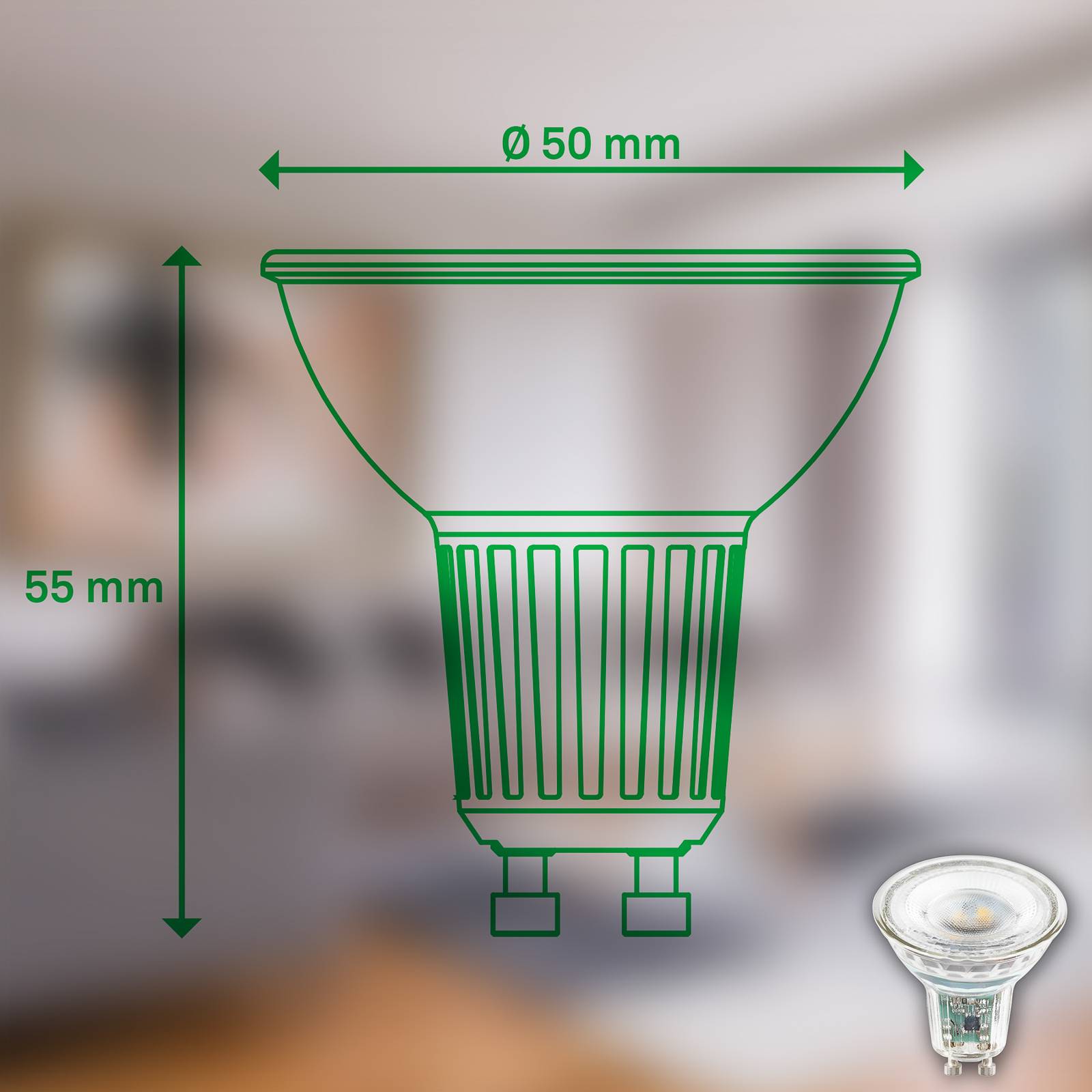 LED-Leuchtmittel Reflektor GU10 4,7W klar 3000K EEK A 2er von Briloner