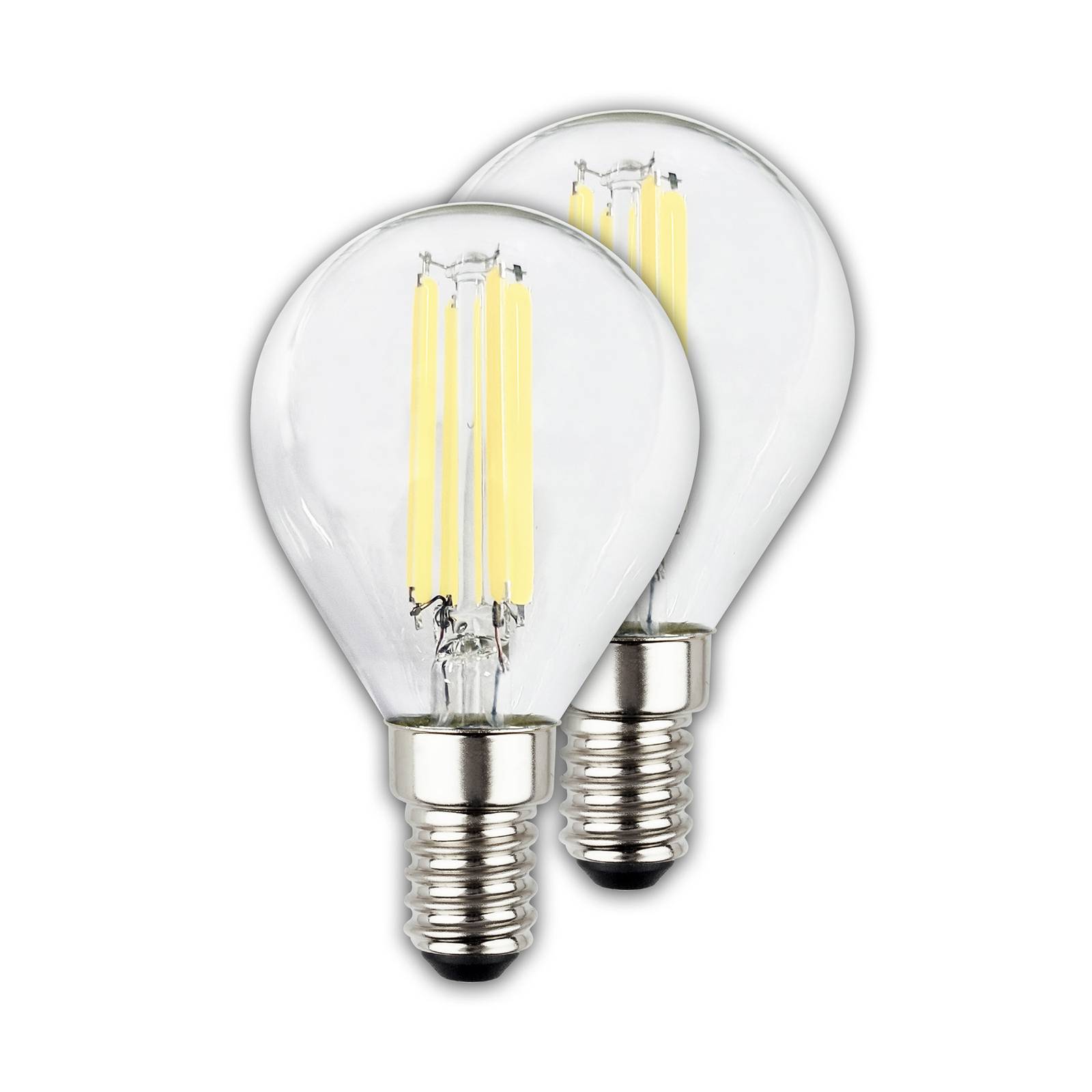 LED-Leuchtmittel Tropfen E14 2,5W klar 3000K 525lm EEK A 2er von Briloner