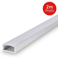 Briloner - LED-Stripe-Profil, Abdeckung für LED-Strifen, LED-Stripes, Diffusor LED-Band, alu-weiß, Kunststoff, 200x2,3x1,3 (LxBxH) von Briloner