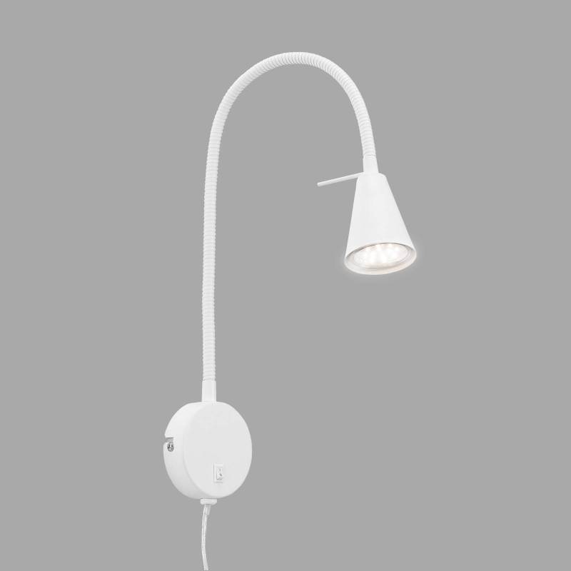 LED-Wandleuchte Tusa, weiß, Metall, 45cm, Flexarm von Briloner