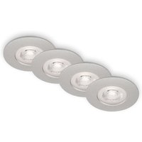 Led Einbauleuchten Badlampen dimmbar 4er Set 4,9W IP44 Ø9cm chrom Briloner von Briloner